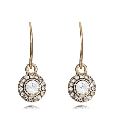 Gold plated stone embellished drop earrings